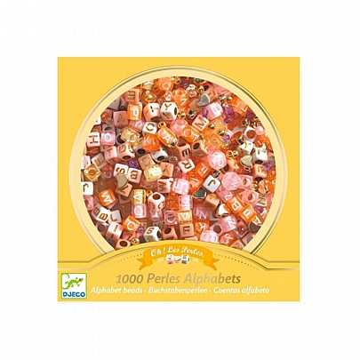 Oh! Les Perles: Κατασκευή κοσμημάτων με διάφορες χρυσές χάντρες - Λατινικά Γράμματα - Djeco