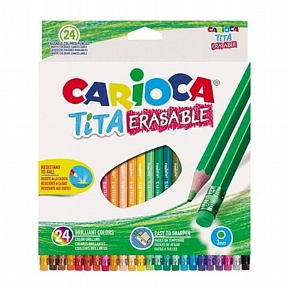 Ξυλομπογιές που σβήνουν 24 χρωμάτων - Carioca Tita Erasable