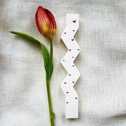 Πασχαλινή χειροποίητη λαμπάδα Αρωματική (24εκ.) - Hearts