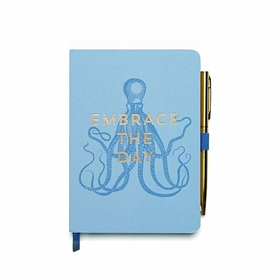 Σημειωματάριο ριγέ με Στυλό - Embrace The Day (11.5x16.5) - Designworks Ink