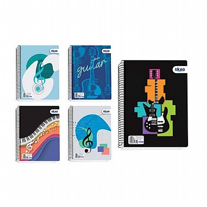 Τετράδιο Μουσικής Σπιράλ Πεντάγραμμο Α4 (40Φ.) - Skag