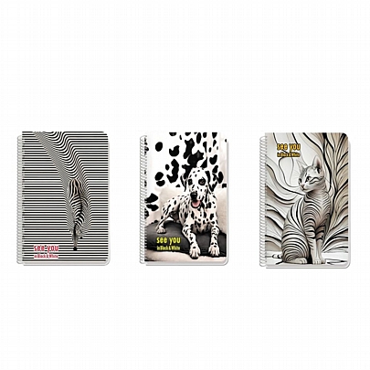 Τετράδιο σπιράλ Α4 - 2 θέματα See You (60Φ.) - Black&White