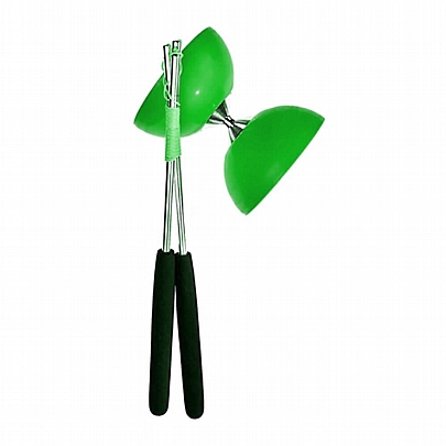 Rubber Diabolo & Aluminum hand sticks - Σκούρο Πράσινο - Eureka