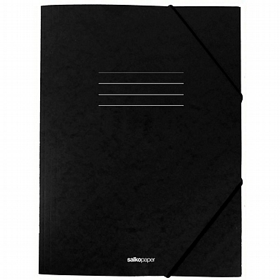 Χάρτινος φάκελος με λάστιχο - Μαύρος (25x35) - Salkopaper