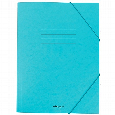 Χάρτινος φάκελος με λάστιχο - Pastel Μπλε (25x35) - Salkopaper