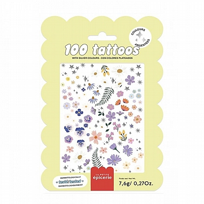 Τατουάζ για παιδιά με ασημένιο εφέ - Flowers - La Petite
