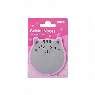 Αυτοκόλλητα Sticky Notes - Grey Cat (20χαρτάκια/7.0x7.8εκ.) - iTotal