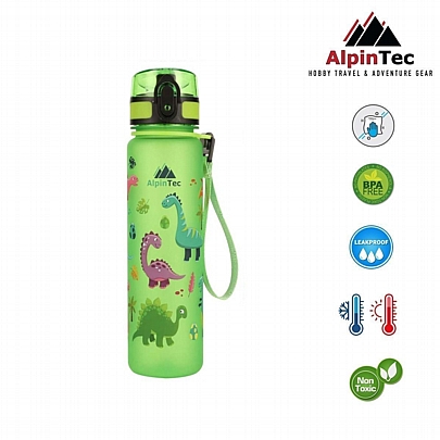 Παγούρι πλαστικό - Green Dino (500ml) - AlpinPro