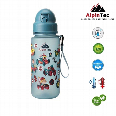 Παγούρι πλαστικό με καλαμάκι - Cars (400ml) - AlpinPro