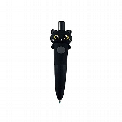 Στυλό με Κουμπί Black Cat - Μπλε (0.5mm) - iTotal
