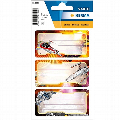 Αυτοκόλλητες ετικέτες - Spaceships (6τμχ.) - Herma