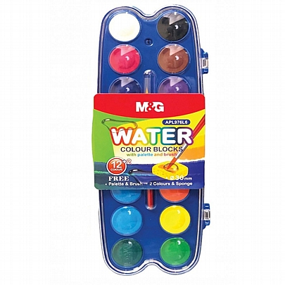 Νερομπογιές 14 χρωμάτων (Περιλαμβάνεται πινέλο) - M&G