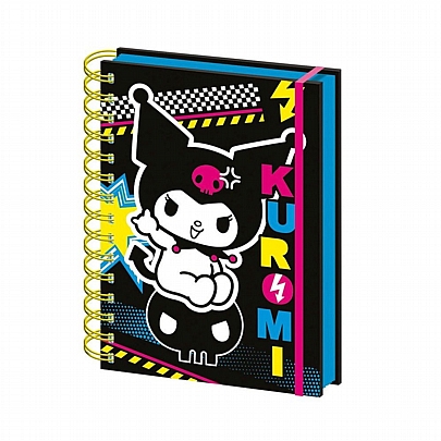 Σπιράλ Σημειωματάριο Ριγέ - Kuromi (15.5x21) - Pyramid