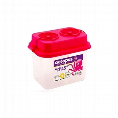 Διπλό δοχείο καθαρισμού πινέλων - Ροζ - Octopus