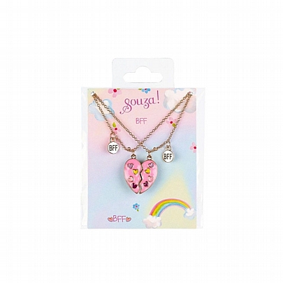 Σετ 2 Κολιέ Μισής Καρδιάς - BFF (2τμχ.) - Souza
