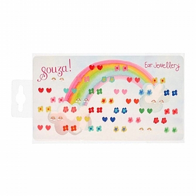 Αυτοκόλλητα Σκουλαρίκια - Flowers & Hearts (70τμχ.) - Souza