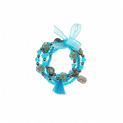 Σετ Βραχιολάκια Amra Blue Flower (4τμχ.) - Souza