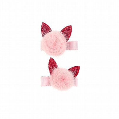 Τσιμπιδάκια Μαλλιών Κροκοδειλάκια Cat Pink (2τμχ.) - Souza