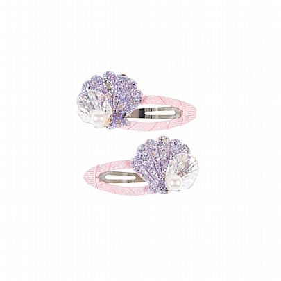 Τσιμπιδάκια Μαλλιών Snap Κλιπ Rhode Purple Shell (2τμχ.) - Souza