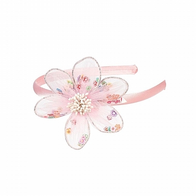 Στέκα Μαλλιών Indra Pink Flower - Souza