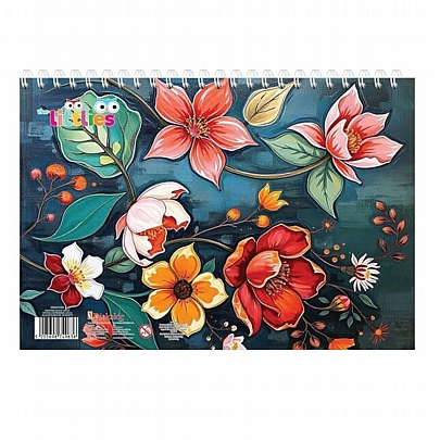 Μπλοκ ζωγραφικής σπιράλ - Flowers (40Φ.) - Sanrio