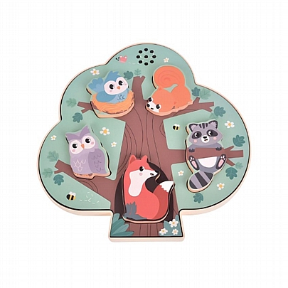 Ξύλινα Σφηνώματα με Ήχο - Ζώα του Δάσους - Luna Toys