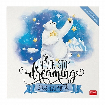 Μηνιαίο Ημερολόγιο Τοίχου 2026 - Never Stop Dreaming (30x29) - Legami
