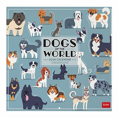 Μηνιαίο Ημερολόγιο Τοίχου 2026 - Dog's of the World (30x29) - Legami
