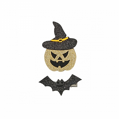 Τσιμπιδάκια Μαλλιών Κροκοδειλάκια Halloween Willa Pumpkin and Bat (2τμχ.) - Souza