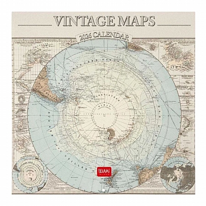 Μηνιαίο Ημερολόγιο Τοίχου 2026 - Vintage Maps (30x29) - Legami