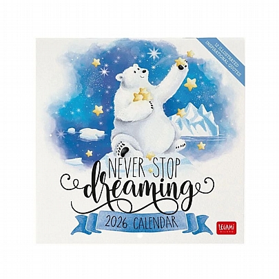 Μηνιαίο Ημερολόγιο Τοίχου 2026 - Never stop dreaming (18x18) - Legami