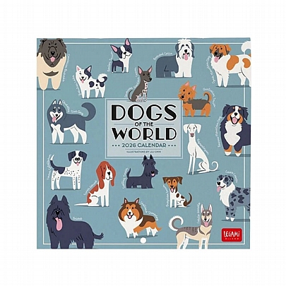 Μηνιαίο Ημερολόγιο Τοίχου 2026 - Dogs of the World (18x18) - Legami