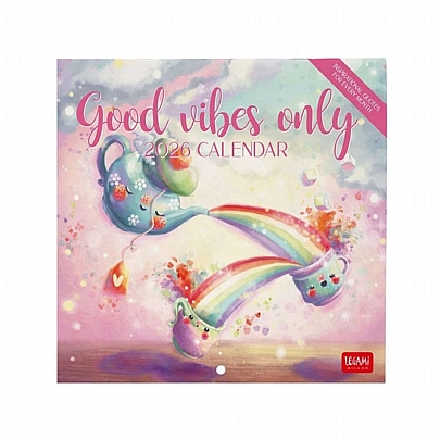 Μηνιαίο Ημερολόγιο Τοίχου 2026 - Good Vibes Only (18x18) - Legami