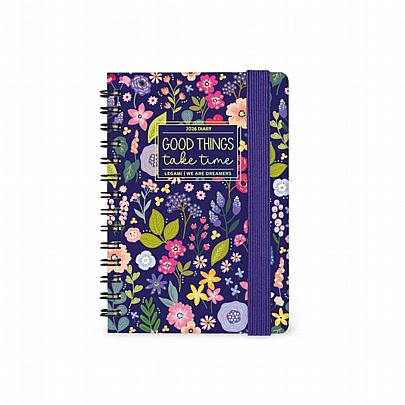 Εβδομαδιαίο Ημερολόγιο Σπιράλ με λάστιχο 2026 - Flowers (8.5x13) - Legami