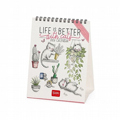 Μηνιαίο Επιτραπέζιο Ημερολόγιο 2026 Σπιράλ - Sketchy Cats (12x14.5) - Legami Μηνιαίο Επιτραπέζιο Ημερολόγιο 2026 Σπιράλ - Sketchy Cats (12x14.5) - Legami