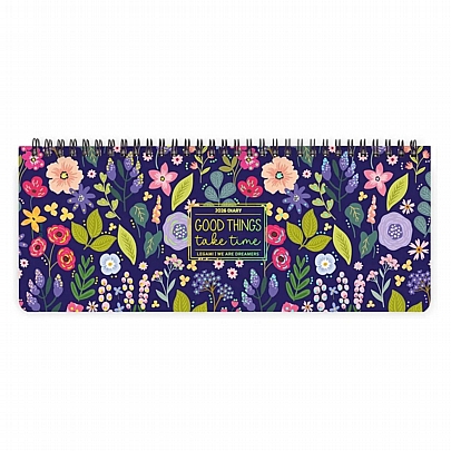 Εβδομαδιαίο Πλάγιο Σπιράλ Ημερολόγιο 2026 - Flowers (10.2x27.2) - Legami