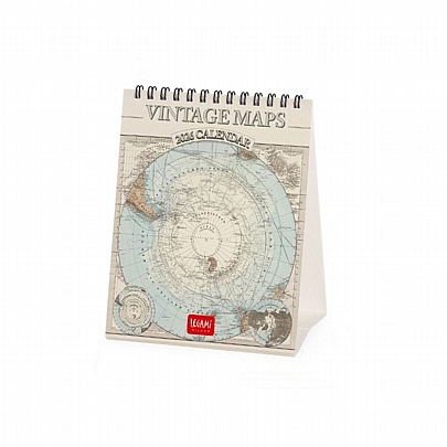 Μηνιαίο Επιτραπέζιο Ημερολόγιο 2026 Σπιράλ - Vintage Maps (12x14.5) - Legami