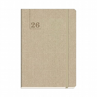 Ημερήσιο Ημερολόγιο με λάστιχο Tailor Made 2026 - Beige (17x24) - The Writing Fields