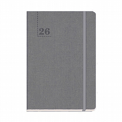 Ημερήσιο Ημερολόγιο με λάστιχο Tailor Made 2026 - Gray (17x24) - The Writing Fields