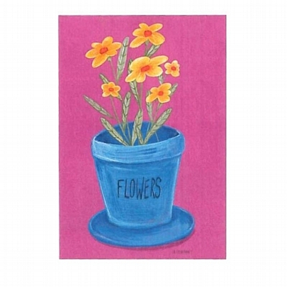 Χειροποίητη ευχετήρια κάρτα με Φάκελο - Flowers (11x15.5) - J.o. Creations