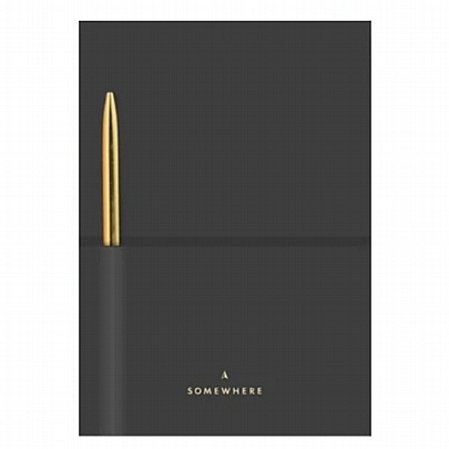 Σημειωματάριο ριγέ με δερμάτινο εξώφυλλο - Graphite (17x25) - Somewhere