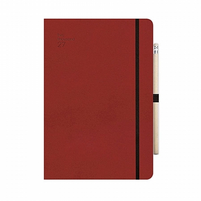 Ημερήσιο Ημερολόγιο με λάστιχο Handy 2027 - Red (14x21) - AdBook