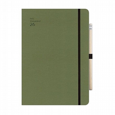 Εβδομαδιαίο Ημερολόγιο με λάστιχο Handy 2026 - Chaki (17x25) - AdBook