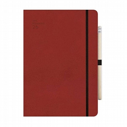 Εβδομαδιαίο Ημερολόγιο με λάστιχο Handy 2026 - Red (17x25) - AdBook