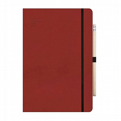 Εβδομαδιαίο Ημερολόγιο με λάστιχο Handy 2027 - Red (17x25) - AdBook