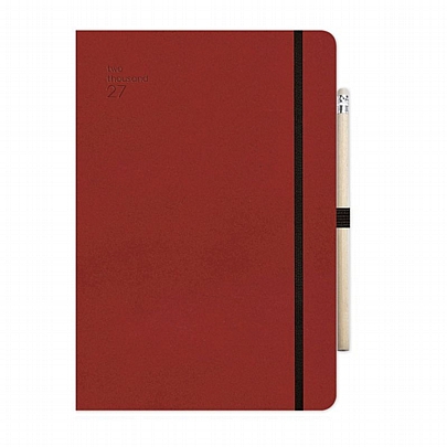 Ημερήσιο Ημερολόγιο με λάστιχο Handy 2027 - Red (17x25) - AdBook