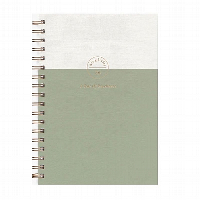 Ημερήσιο Ημερολόγιο Spiral Bronze 2026 - Sage Leaf (17x25) - AdBook