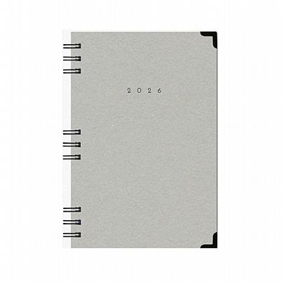 Ημερήσιο Ημερολόγιο Spiral Cotton 2026 - Grey (14x21) - AdBook