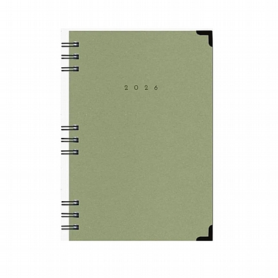 Ημερήσιο Ημερολόγιο Spiral Cotton 2026 - Olive (14x21) - AdBook