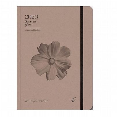 Ημερήσιο Ημερολόγιο με λάστιχο Seasons Of You 2026 - Almond (17x25) - AdBook
